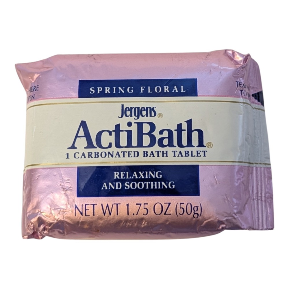 Jergens ActiBath Carbonated Bath Tablet Spring Floral 1.75 oz Vintage 90s